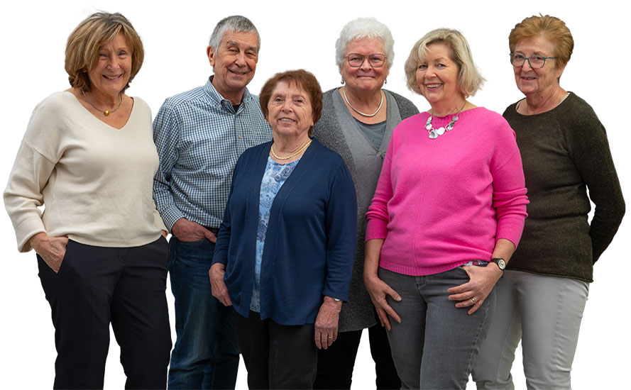 Das Vorstandsteam der Nachbarschaftshilfe (Quelle: Webseite) mit Monika Götz, Wolfgang Kück, Henrike Hutter, Annette Lindner, Renate Herburger und Ruth Reber (v.l.).
