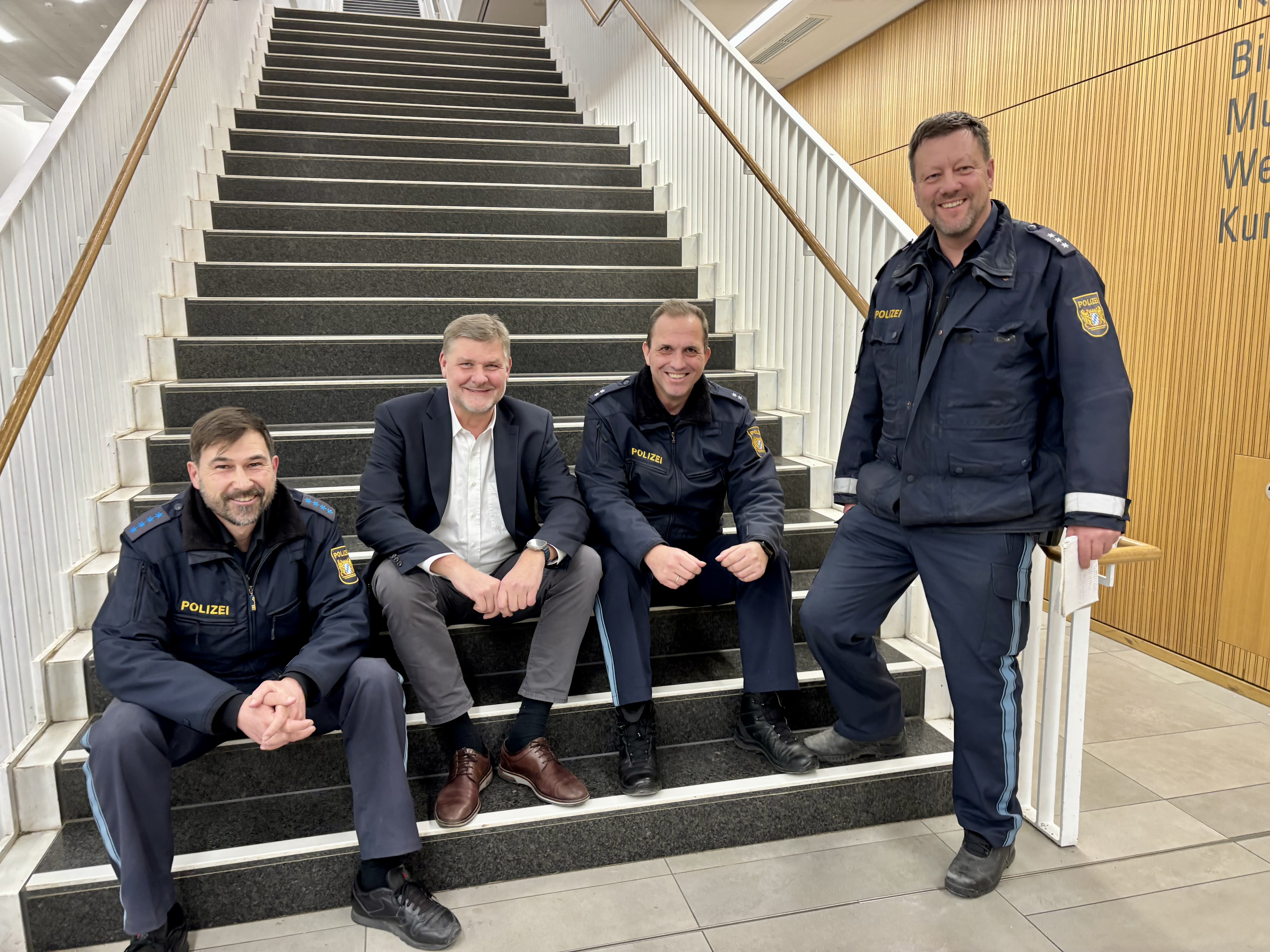 V.l. Christian Oswald, Dienststellenleiter Thomas Rehag, Karsten Mößmer und Martin Riedeler.